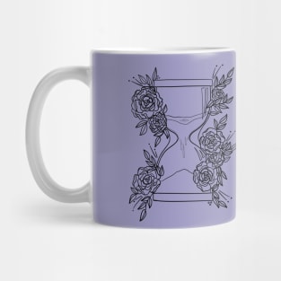 Hourglass and roses black Mug